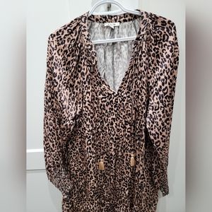 Leopard print satin dress